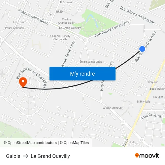 Galois to Le Grand Quevilly map