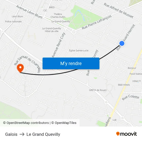 Galois to Le Grand Quevilly map