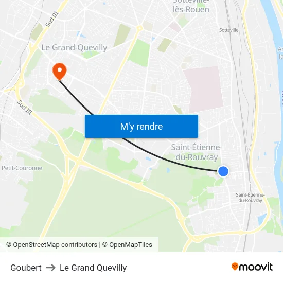 Goubert to Le Grand Quevilly map