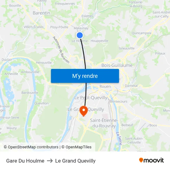 Gare Du Houlme to Le Grand Quevilly map