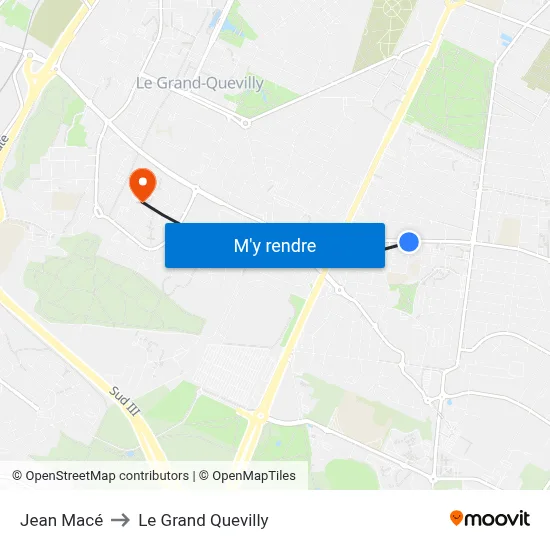 Jean Macé to Le Grand Quevilly map
