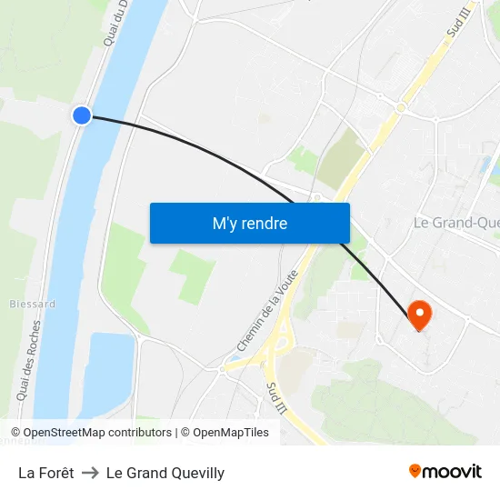 La Forêt to Le Grand Quevilly map