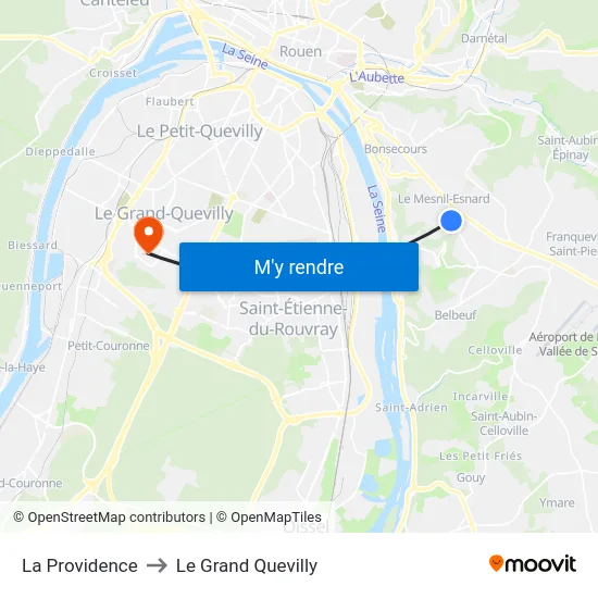 La Providence to Le Grand Quevilly map