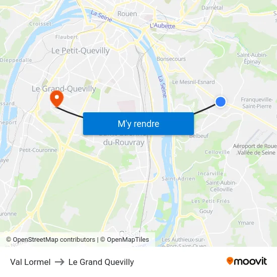 Val Lormel to Le Grand Quevilly map