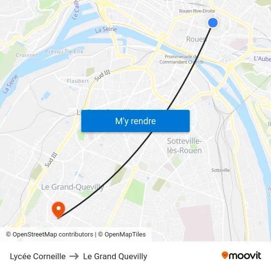 Lycée Corneille to Le Grand Quevilly map