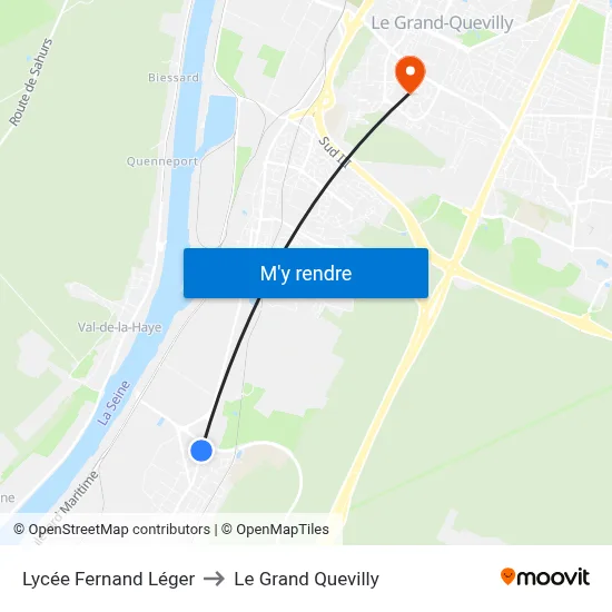 Lycée Fernand Léger to Le Grand Quevilly map