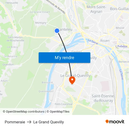 Pommeraie to Le Grand Quevilly map