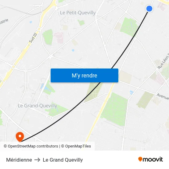 Méridienne to Le Grand Quevilly map