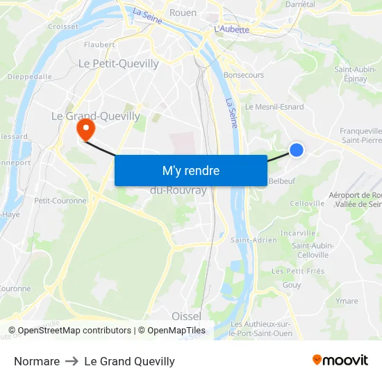 Normare to Le Grand Quevilly map
