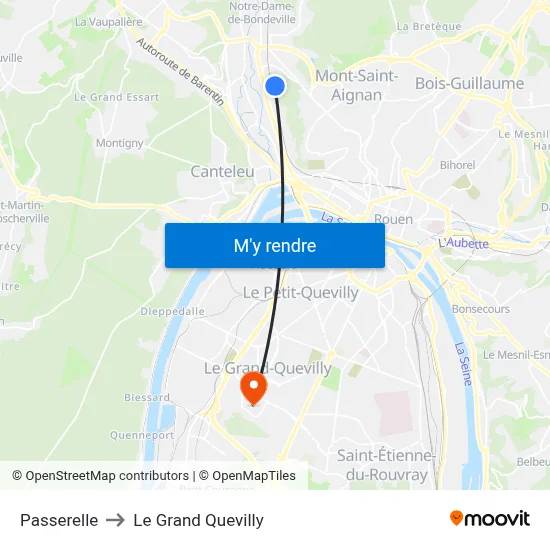 Passerelle to Le Grand Quevilly map