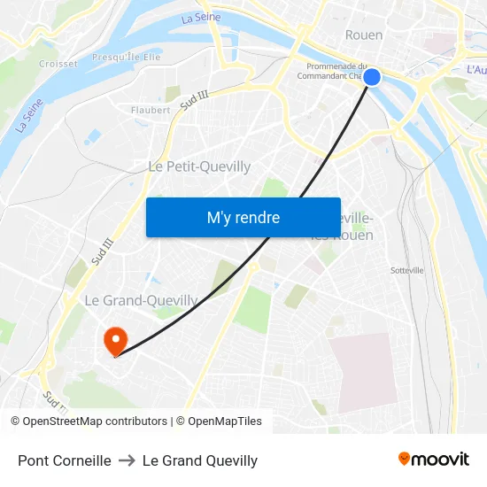 Pont Corneille to Le Grand Quevilly map
