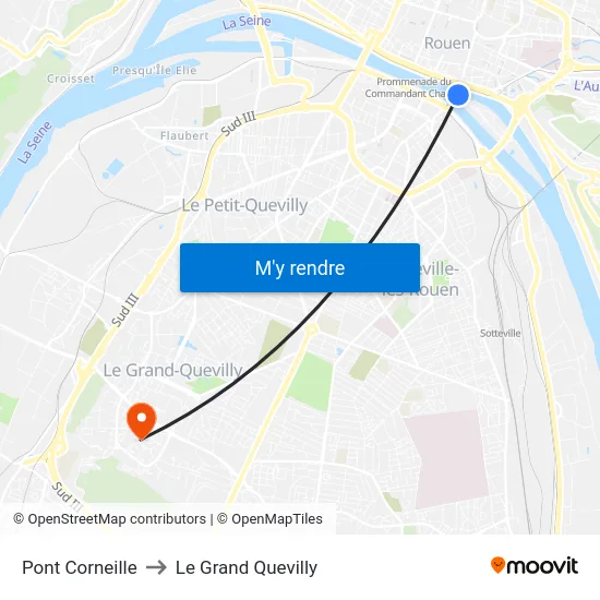 Pont Corneille to Le Grand Quevilly map