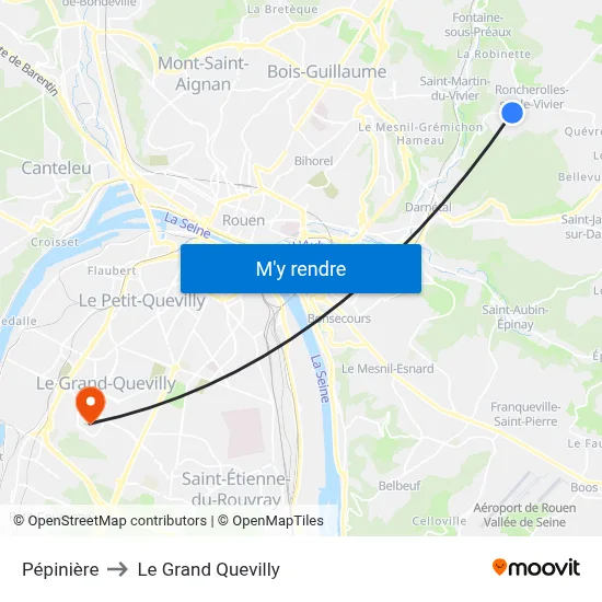 Pépinière to Le Grand Quevilly map