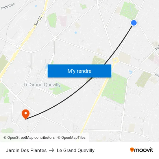 Jardin Des Plantes to Le Grand Quevilly map