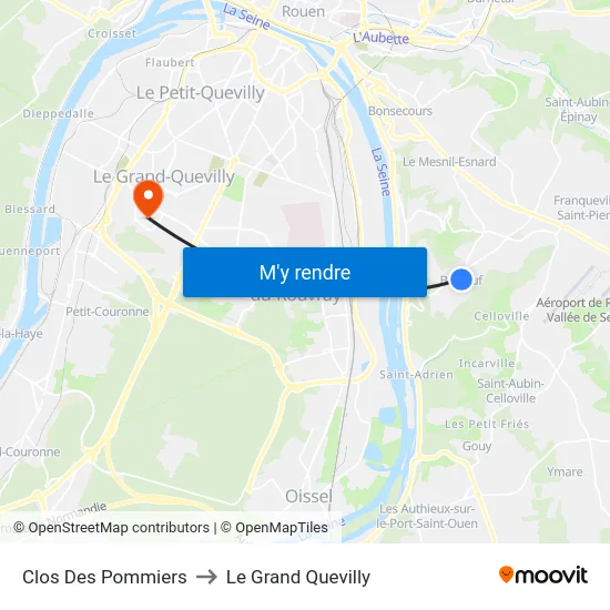 Clos Des Pommiers to Le Grand Quevilly map