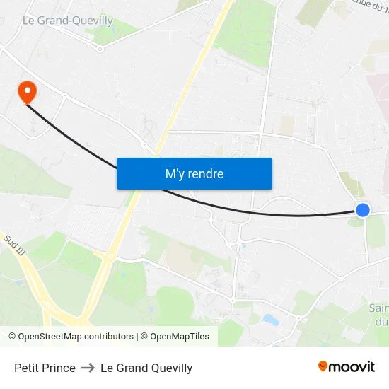 Petit Prince to Le Grand Quevilly map