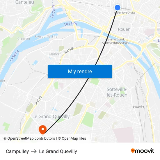 Campulley to Le Grand Quevilly map