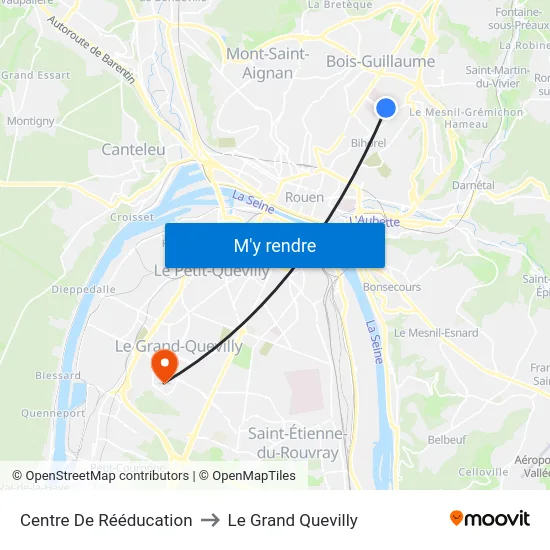 Centre De Rééducation to Le Grand Quevilly map