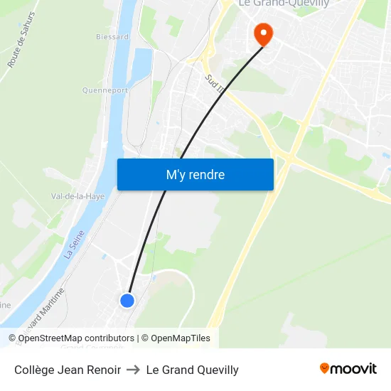 Collège Jean Renoir to Le Grand Quevilly map