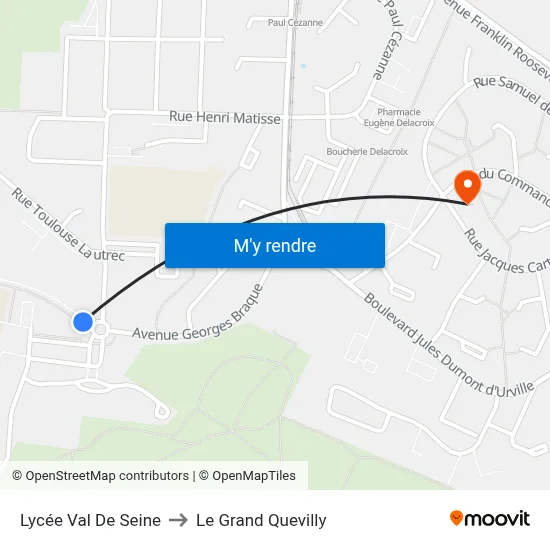 Lycée Val De Seine to Le Grand Quevilly map