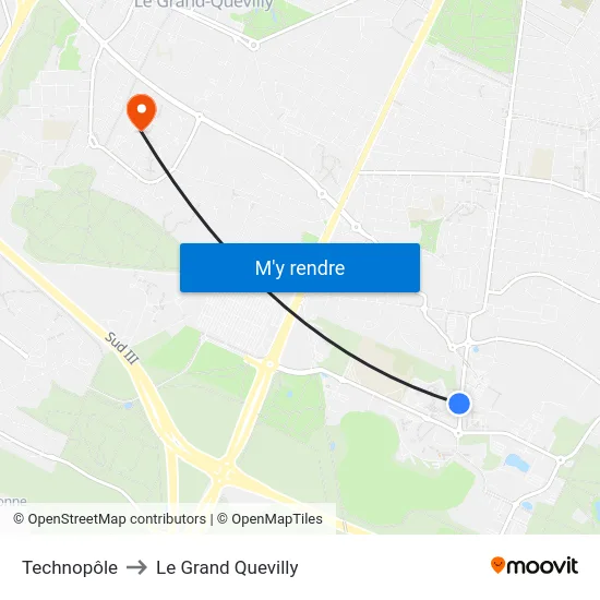 Technopôle to Le Grand Quevilly map