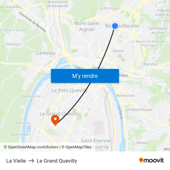 La Vielle to Le Grand Quevilly map