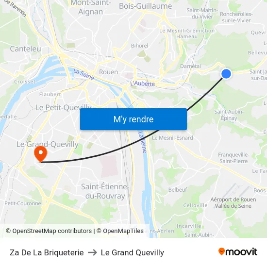 Za De La Briqueterie to Le Grand Quevilly map