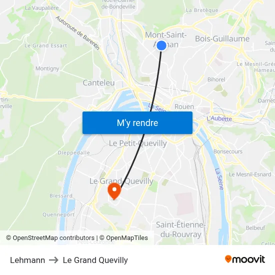 Lehmann to Le Grand Quevilly map
