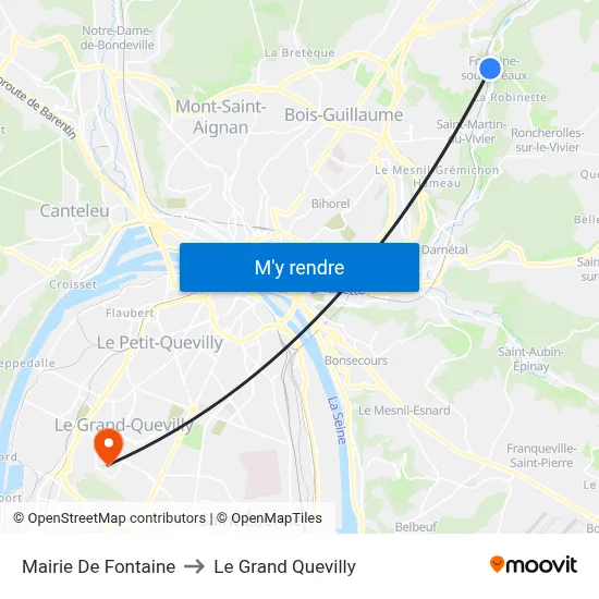 Mairie De Fontaine to Le Grand Quevilly map