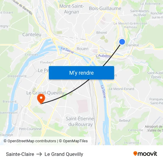 Sainte-Claire to Le Grand Quevilly map
