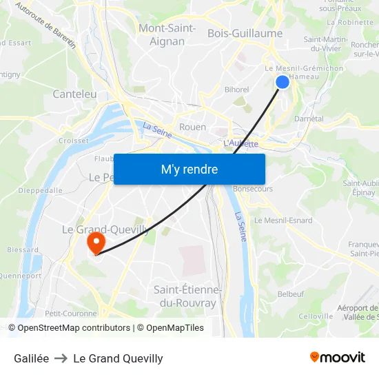 Galilée to Le Grand Quevilly map