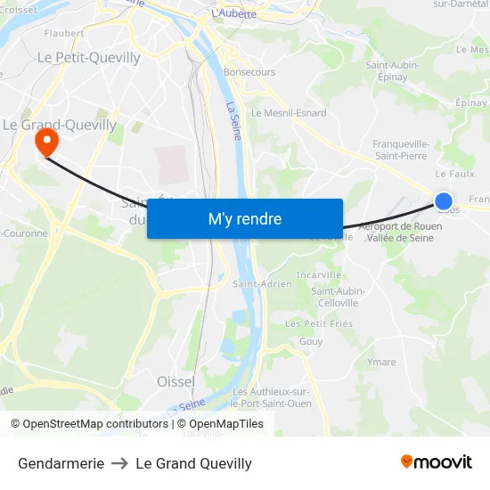 Gendarmerie to Le Grand Quevilly map