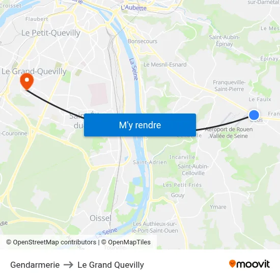 Gendarmerie to Le Grand Quevilly map