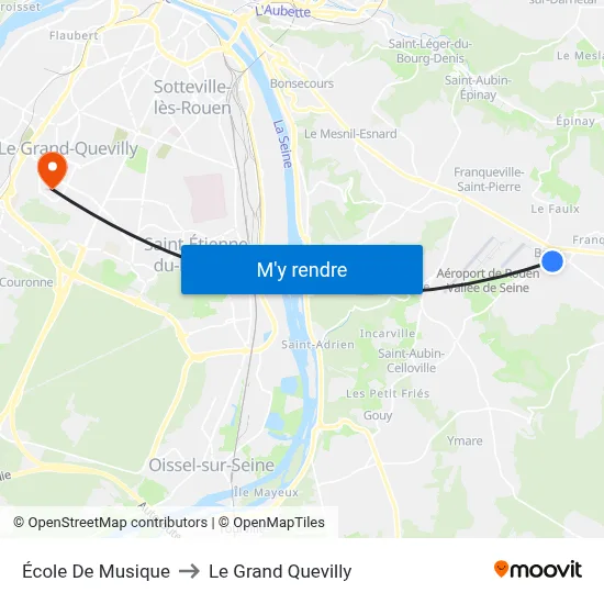 École De Musique to Le Grand Quevilly map