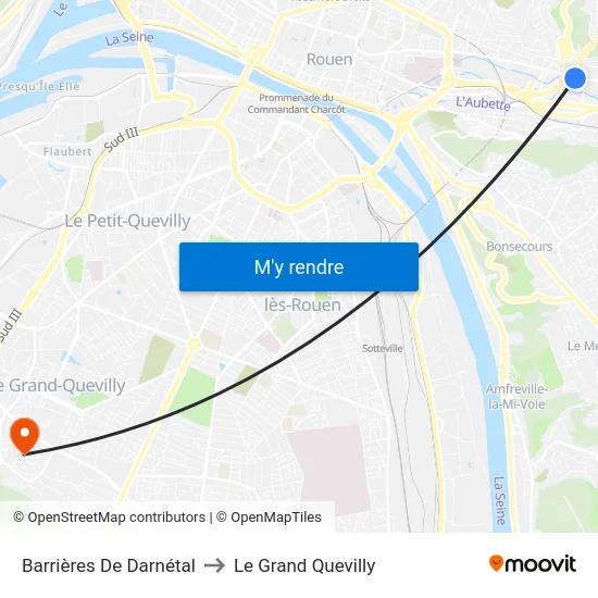 Barrières De Darnétal to Le Grand Quevilly map