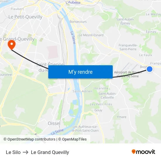 Le Silo to Le Grand Quevilly map