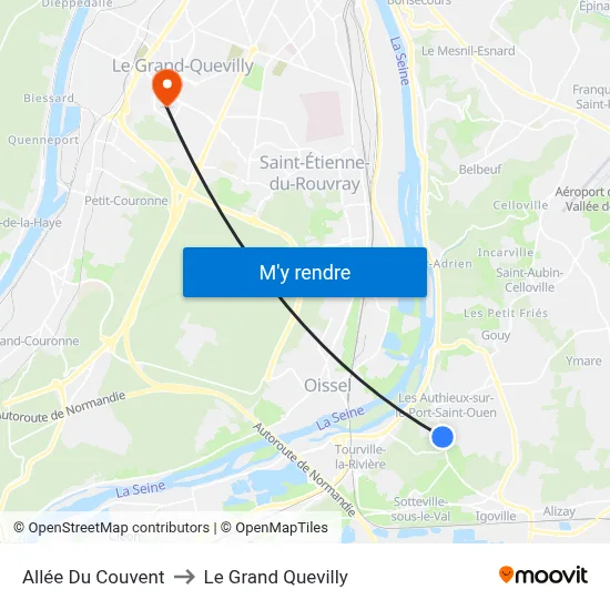 Allée Du Couvent to Le Grand Quevilly map