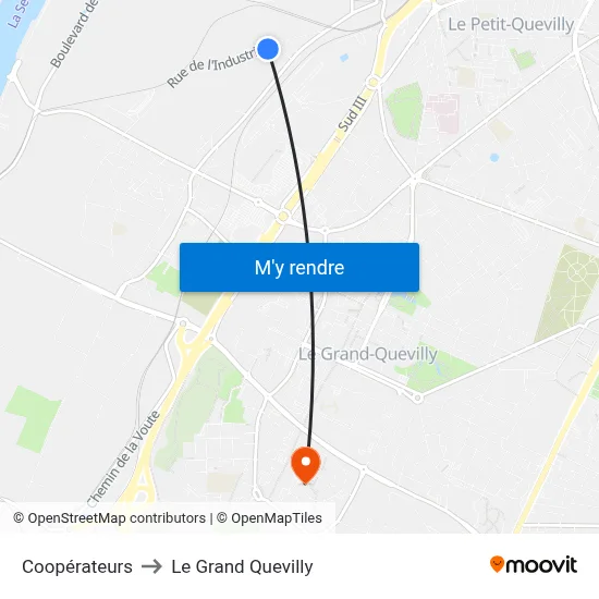 Coopérateurs to Le Grand Quevilly map