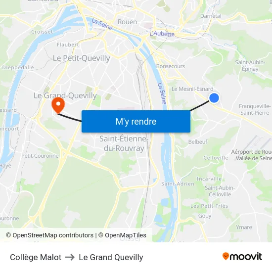 Collège Malot to Le Grand Quevilly map