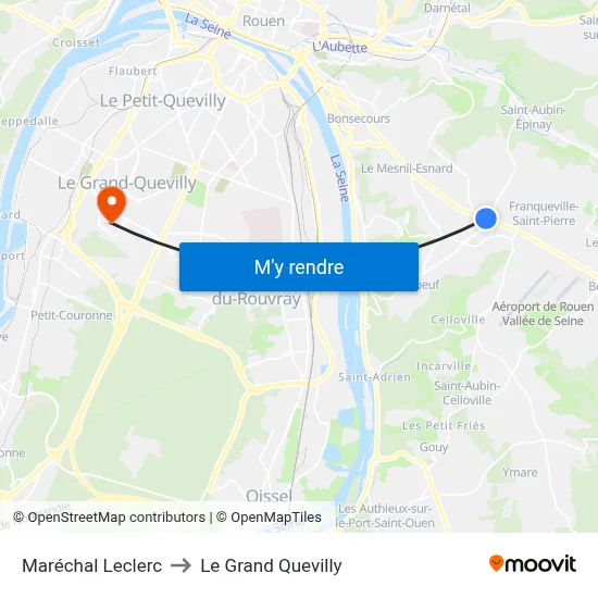 Maréchal Leclerc to Le Grand Quevilly map