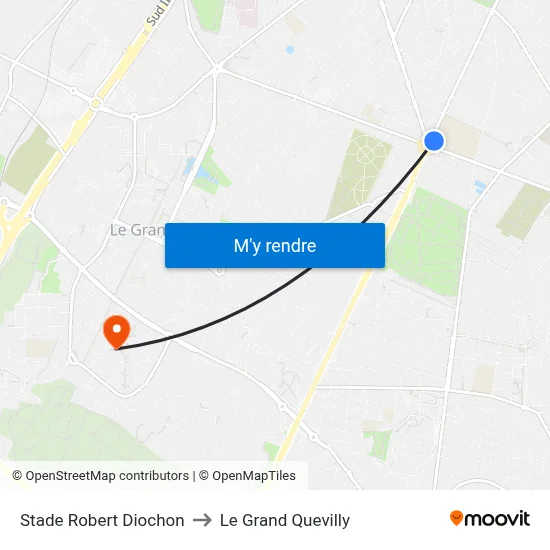 Stade Robert Diochon to Le Grand Quevilly map