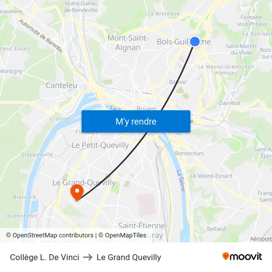 Collège L. De Vinci to Le Grand Quevilly map