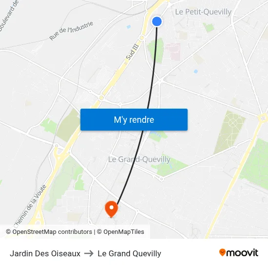 Jardin Des Oiseaux to Le Grand Quevilly map