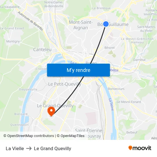 La Vielle to Le Grand Quevilly map