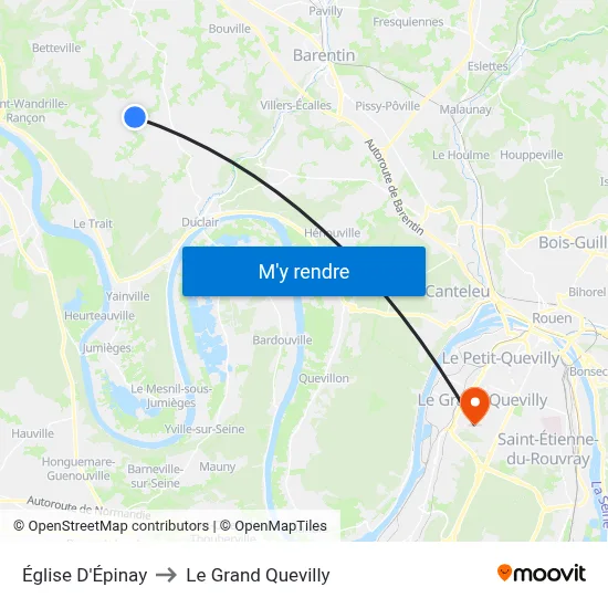 Église D'Épinay to Le Grand Quevilly map
