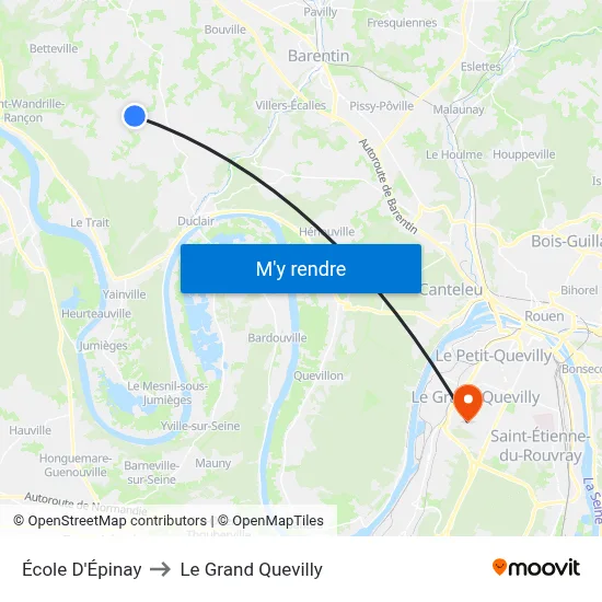 École D'Épinay to Le Grand Quevilly map