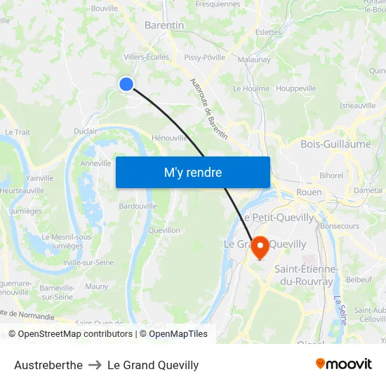 Austreberthe to Le Grand Quevilly map