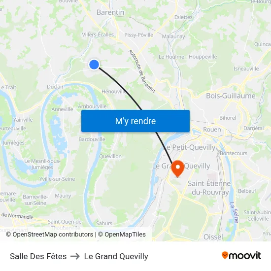 Salle Des Fêtes to Le Grand Quevilly map