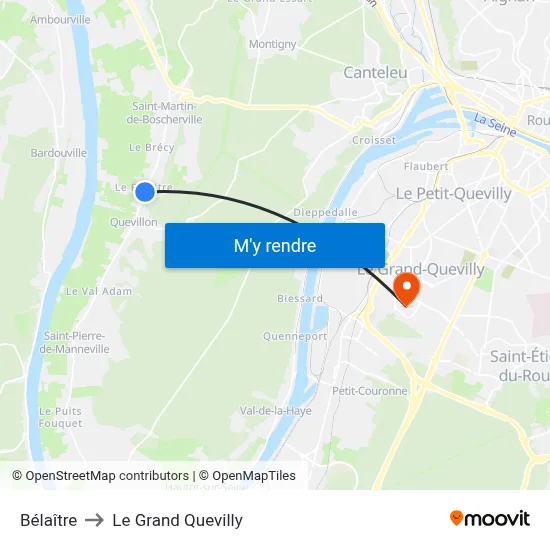 Bélaître to Le Grand Quevilly map