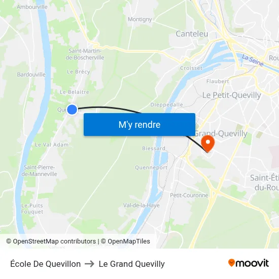 École De Quevillon to Le Grand Quevilly map